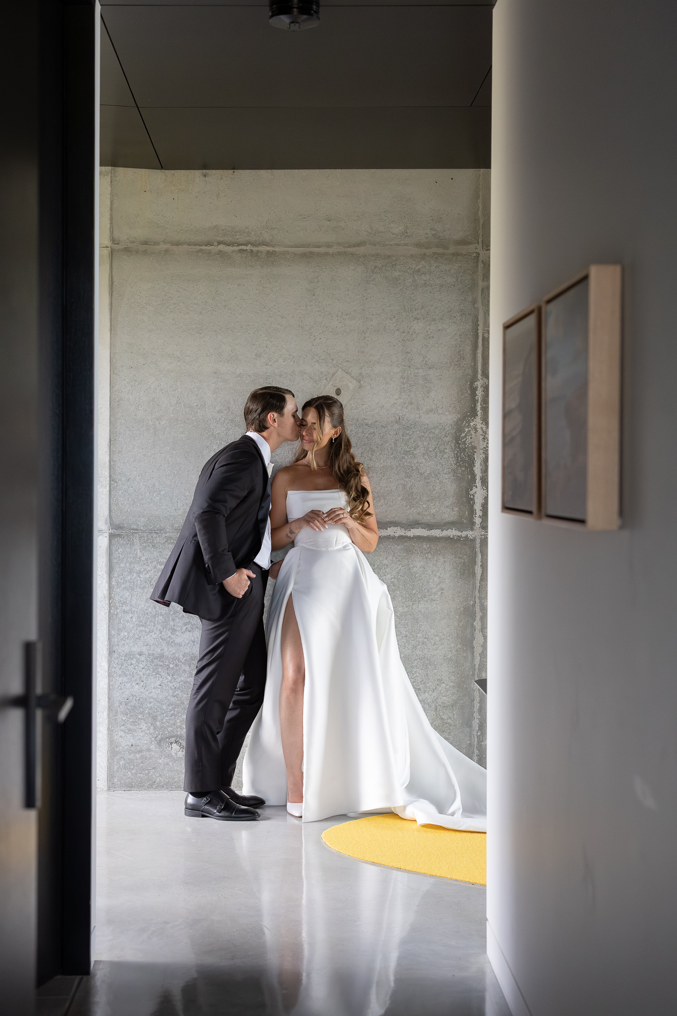 Couple — doorway kiss